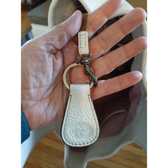 Dooney & Bourke White Pebble Grain Leather Hobo Shoulder Bag Logo Lock - Picture 4 of 16